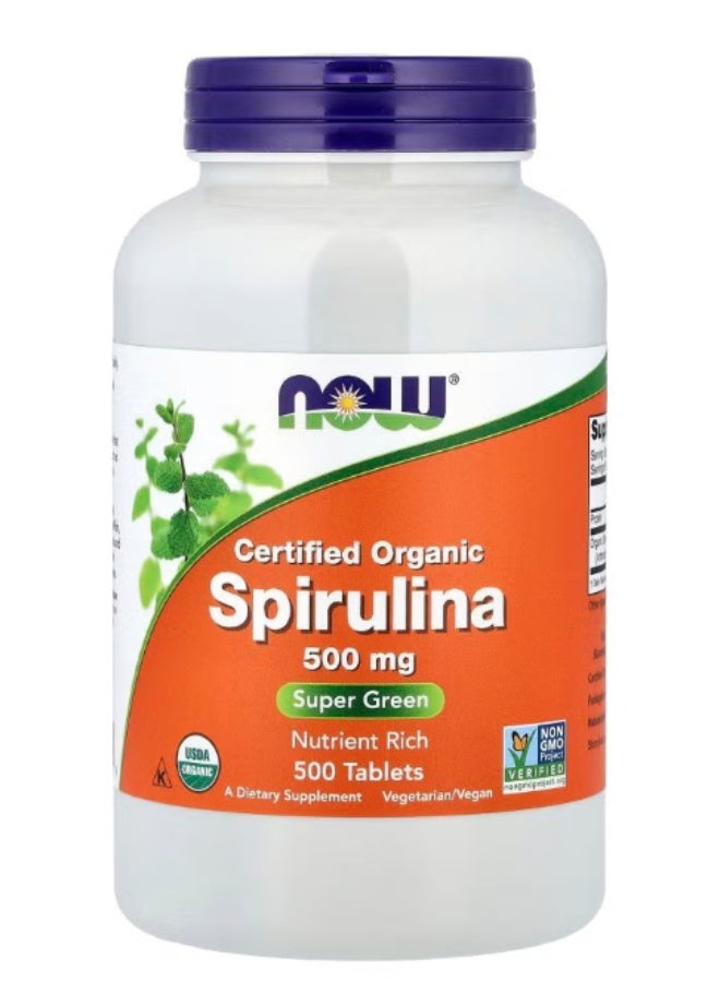 Certified Organic Spirulina 500 mg 500 Tablets