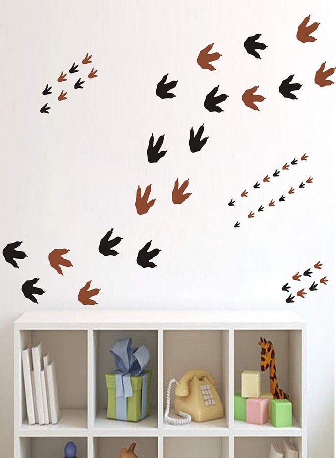 Easma Dinosaur Footprints Wall Decals (56pcs) 4 Size Dinosaur Tracks Decals Dinosaur Decor Baby Nursery Decals Removable Peel and Stick Vinyl Decals for Boy Bedroom Decorations - Image 4