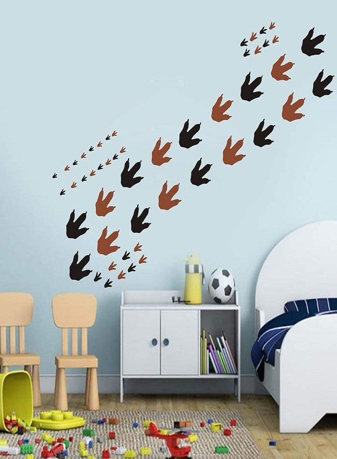 Easma Dinosaur Footprints Wall Decals (56pcs) 4 Size Dinosaur Tracks Decals Dinosaur Decor Baby Nursery Decals Removable Peel and Stick Vinyl Decals for Boy Bedroom Decorations - Image 5
