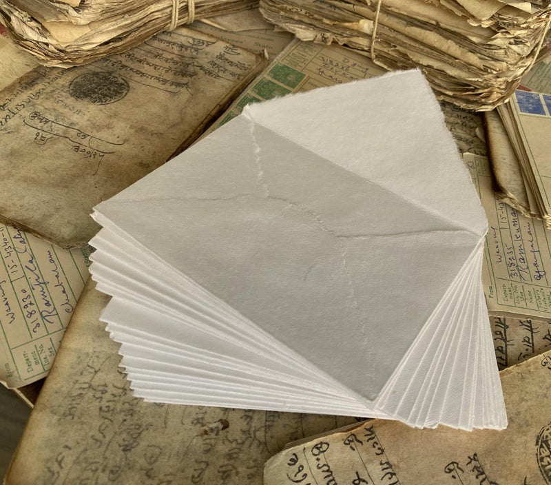 Wanderings Handmade Cream/Ivory Deckle Edge Envelope - 4.25x6.25 - Package of 25 Cold Press Sheets - for Announcements Wedding Invitations Greeting Cards Crafts - Thick 150 GSM - Image 3
