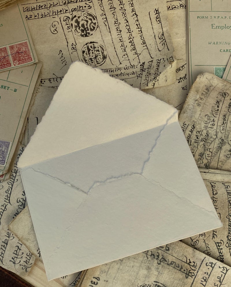Wanderings Handmade Cream/Ivory Deckle Edge Envelope - 4.25x6.25 - Package of 25 Cold Press Sheets - for Announcements Wedding Invitations Greeting Cards Crafts - Thick 150 GSM - Image 2