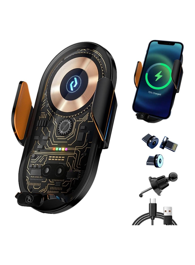 Automatic C-13 Electric Magnetic Cell Phone Holder For Car With Quick Charge - Image 1