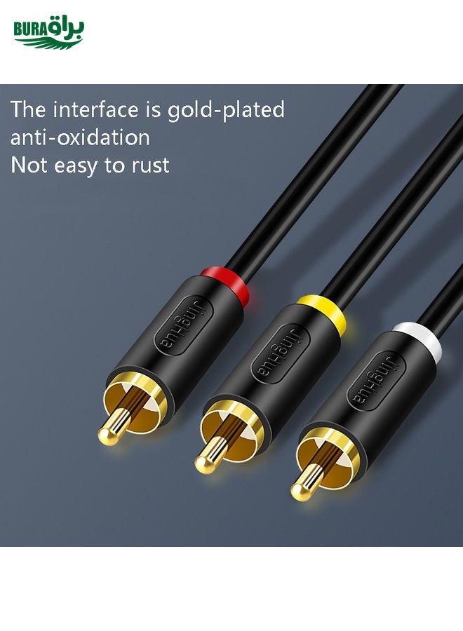 BURAQ 3m JingHua HDMI-3RCA HDMI To 3RCA Conversion Cable Set-Top TV Projector AV Lotus Converter Cable  - Image 5