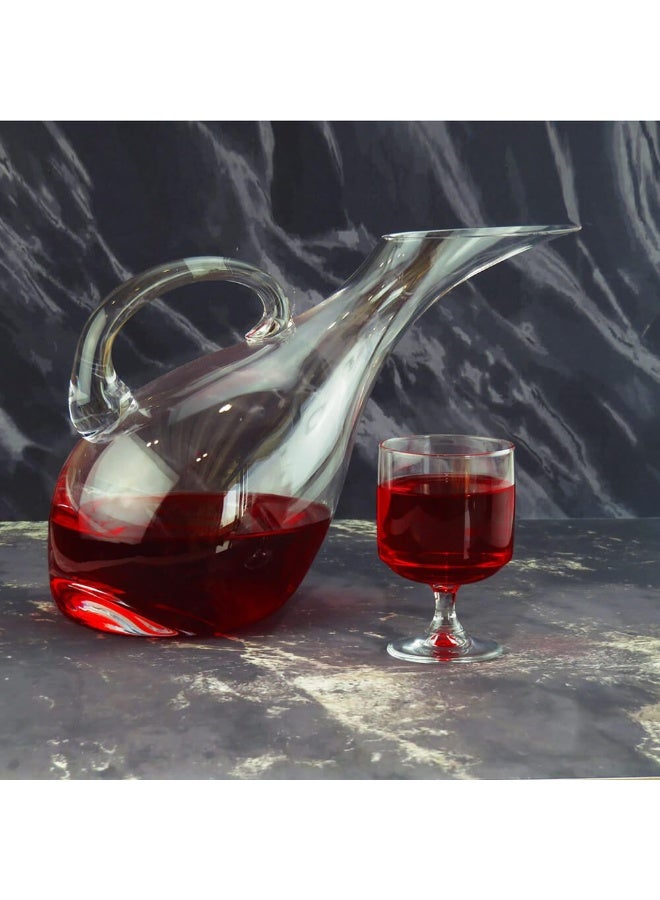 Paşabahçe جركن باساباخه فينو كريستالين 1700 مل - جركن زجاجي كبير شفاف لتقديم الماء والمشروبات - إبريق تقديم أنيق - 1098293