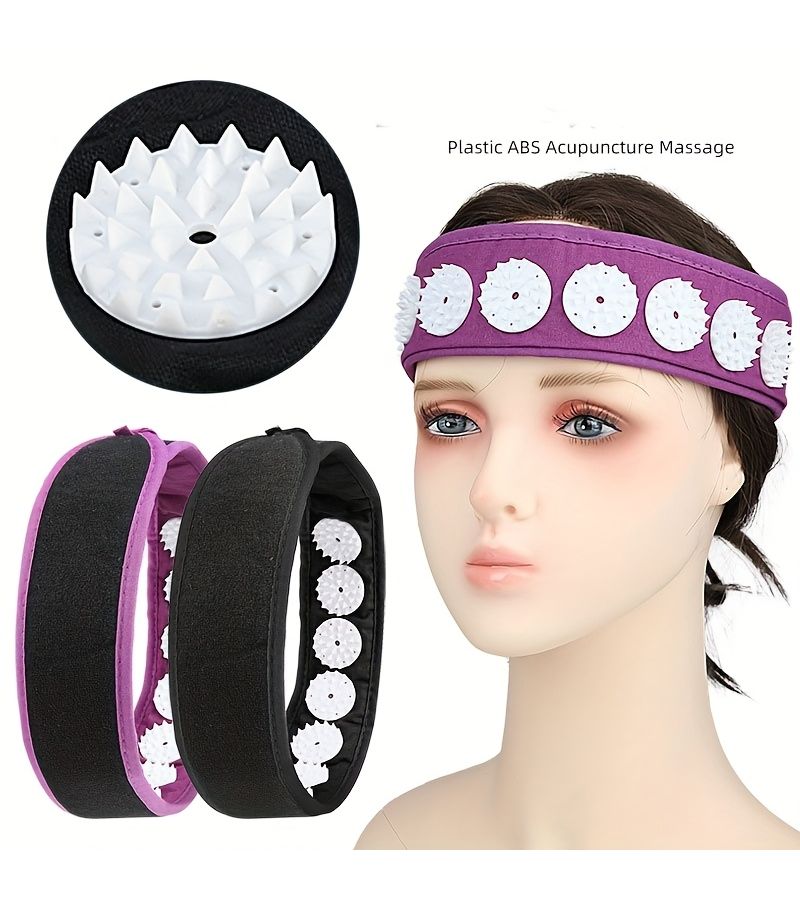 Acupuncture Massage Headband Purple Acupoint Facial Massager Self-Adhesive Pad Home Daily Use - Image 2
