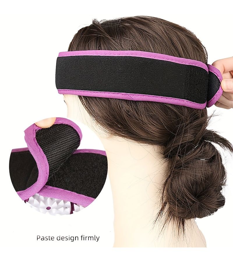 Acupuncture Massage Headband Purple Acupoint Facial Massager Self-Adhesive Pad Home Daily Use - Image 4