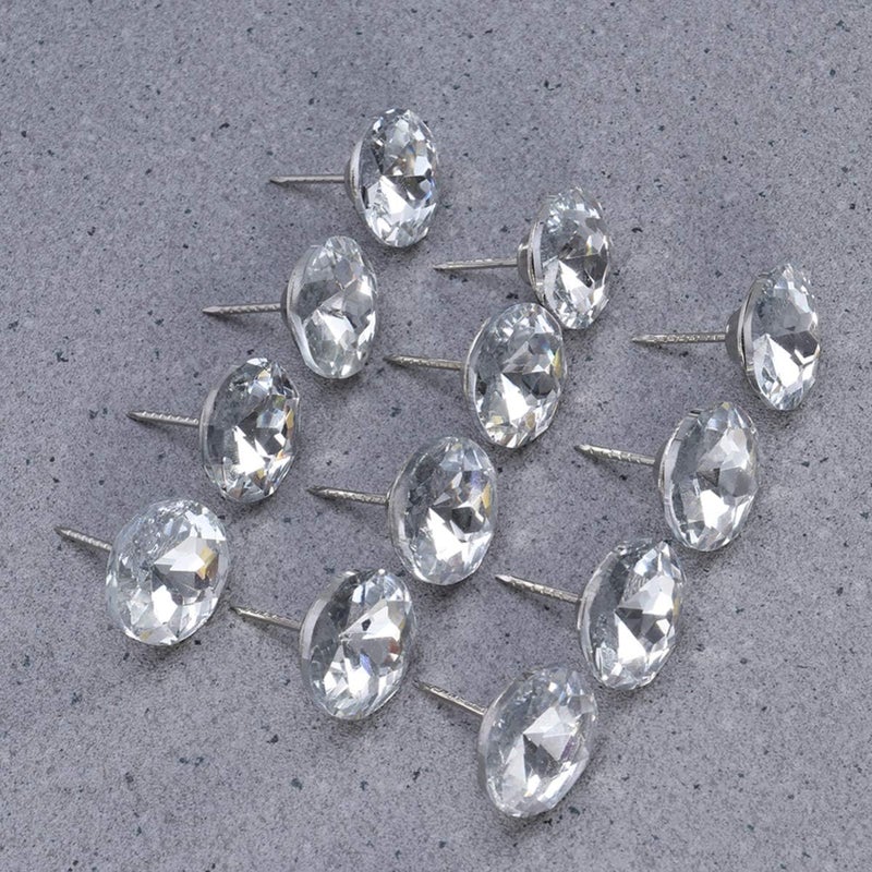 klarako 40Pcs 25mm Crystal Tacks Clear Crystal Upholstery Buttons Sofa Headboard Sew Buttons Wall Decor - Image 5