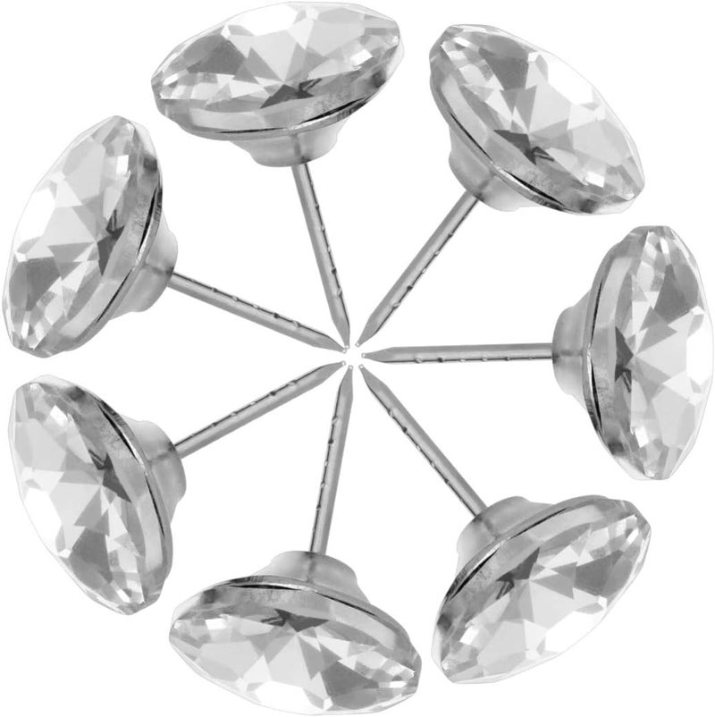 klarako 40Pcs 25mm Crystal Tacks Clear Crystal Upholstery Buttons Sofa Headboard Sew Buttons Wall Decor - Image 1