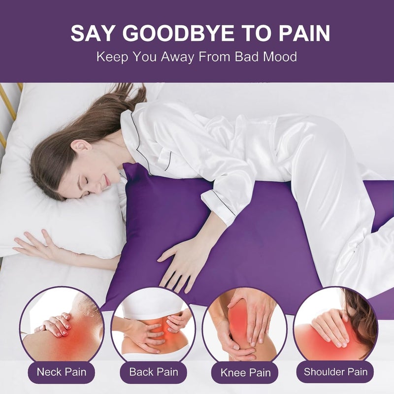 DOWNCOOL Large Body Pillow Insert- Breathable Full Body Pillow for Side Sleeper - Soft Long Bed Pillow for Adults - 20 x 54 inch (Purple) - Image 2