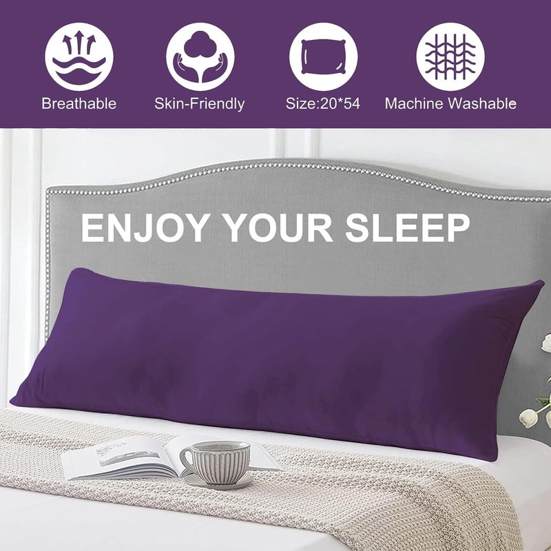 DOWNCOOL Large Body Pillow Insert- Breathable Full Body Pillow for Side Sleeper - Soft Long Bed Pillow for Adults - 20 x 54 inch (Purple) - Image 5
