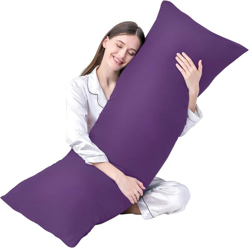 DOWNCOOL Large Body Pillow Insert- Breathable Full Body Pillow for Side Sleeper - Soft Long Bed Pillow for Adults - 20 x 54 inch (Purple) - Image 1