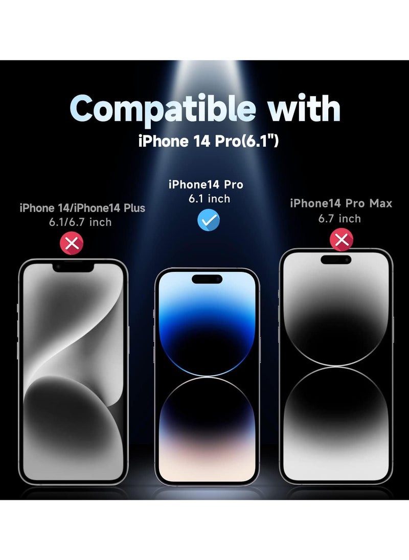 yalilai 2PCS for iPhone 14 Pro 6.1 inch Tempered Glass Screen Protector, HD Clear, Bubble Free, Easy Installation, Auto Dust-Elimination, Anti-Fingerprint  - Image 2