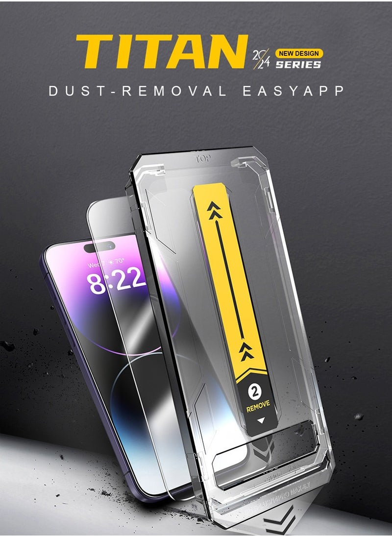 yalilai 2PCS for iPhone 14 Pro 6.1 inch Tempered Glass Screen Protector, HD Clear, Bubble Free, Easy Installation, Auto Dust-Elimination, Anti-Fingerprint  - Image 4