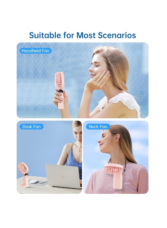 إيكو شاين Portable Handheld Fan, 5 Speed Rechargeable Mini Fan with Digital Battery Display, USB-C Charging, Handheld & Desktop Fan for Home, Office, Travel and Outdoor Use, WHITE - Image 5