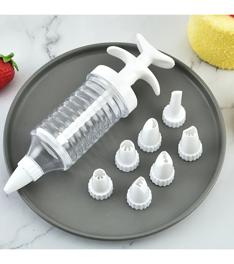 White 8pcs Heavy Duty Cream Squeezer Kit for Cake Decorating Icing Piping - Image 5