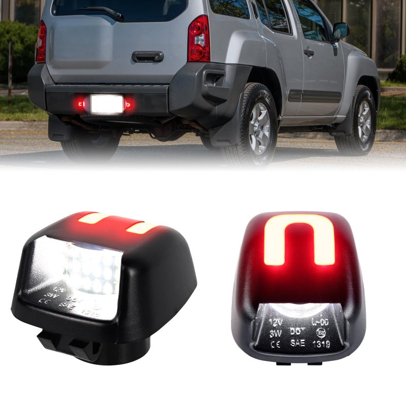 LED License Plate Lights Tag Lights Compatible with Frontier 20072019 Titan Xterra 20072015 Armada 20082015 Equator 20092012 Pack of 2 Tag Lamp with U Shape Red OLED Neon Tube