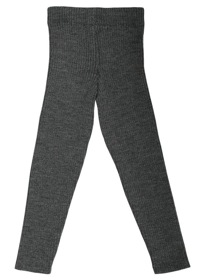 Ecoable Kids Thermal Bottoms: Baby Winter Leggings Pants, Organic Merino Wool (EU 62-68/3-6 Months, Grey) - Image 1