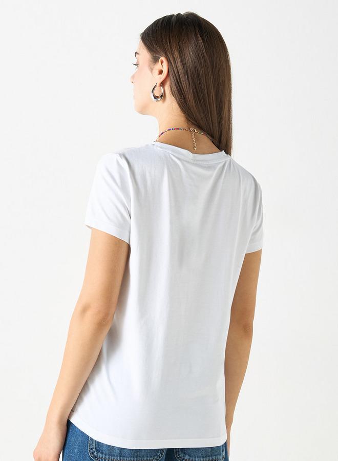 SP Characters Anime Print Crew Neck T-shirt with Short Sleeves - Image 3