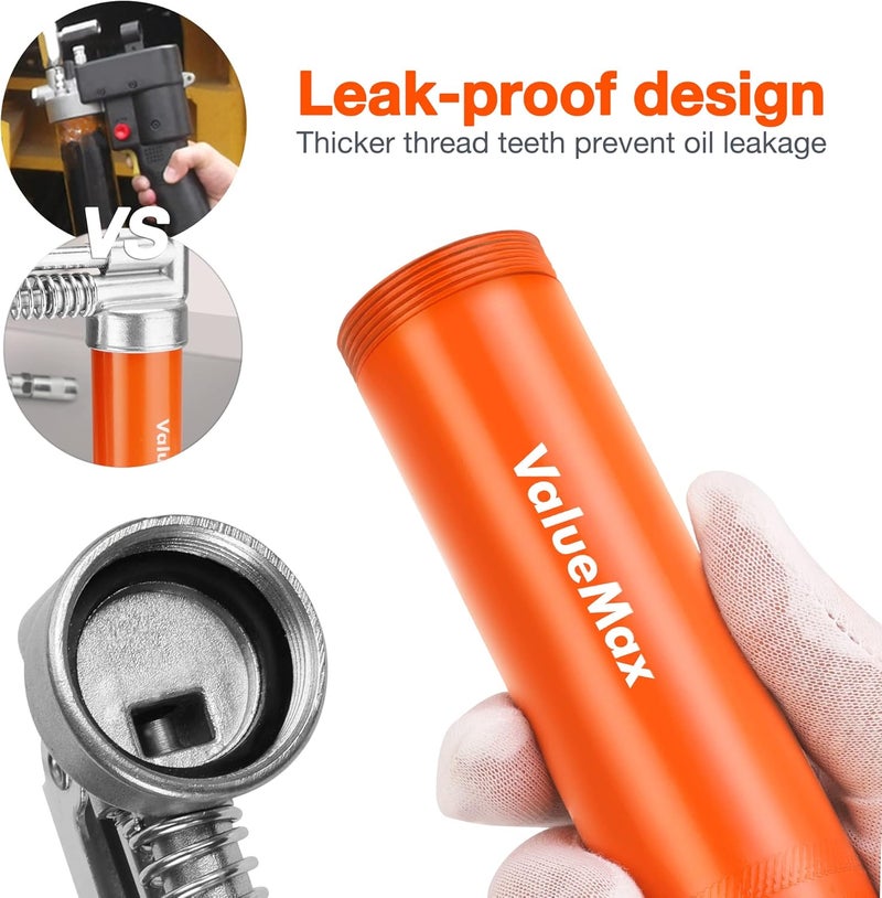 ValueMax Mini Grease Gun Kit with 3 OZ Grease, 12'' Flexible Hose, and Extension Tubes - Image 3