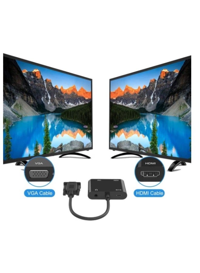 Terabyte VGA to HDMI VGA Adapter with Charging Cable and 3.5mm Audio Cable - Image 2