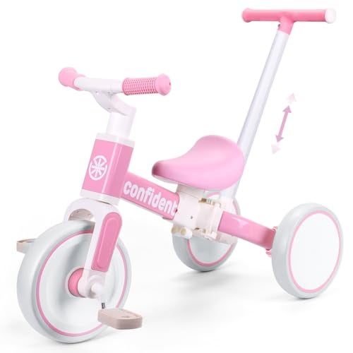 XIAPIA Tricycle for Toddlers 13 Year Olds 5 in 1 Toddler Balance Bike with Removable Pedal Push Trike Toys with Adjustable Pushrod for 2 3 4 5 Year Old Boys  Girls Birthday Gifts for Kids - Image 1