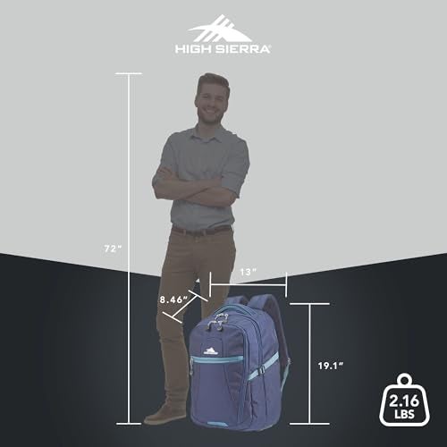 HIGH SIERRA حقيبة سفر هاي سييرا، أزرق بحري/رمادي، حقيبة ظهر - Image 2