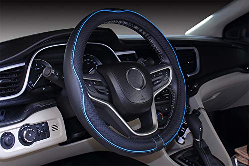 Mayco Bell Large Size Steering Wheel Cover Anti-Slip,Safety,Soft,Breathable,Durable,Full Surround,Comfortable Grip Microfiber Leather (15.5-16 inch, Black Blue) - Image 3
