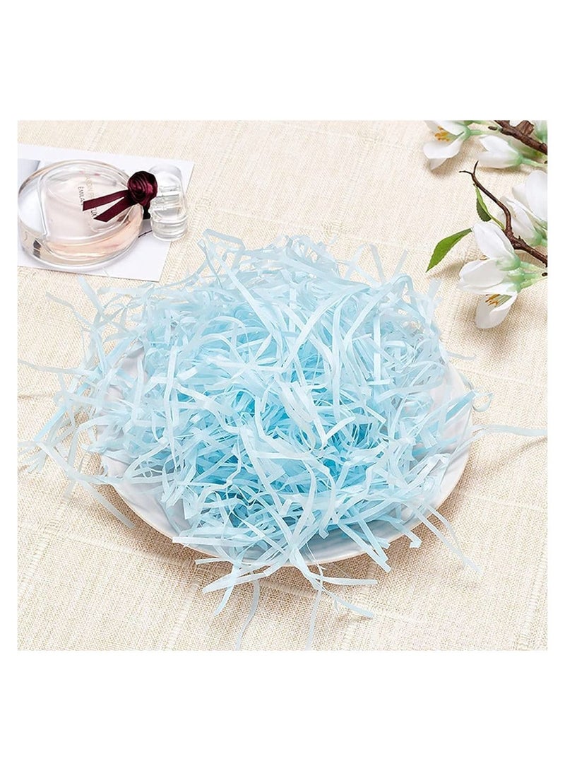 100 gram  Shreds Strands Eco-friendly Shredded Crinkle Confetti Crinkle Cut Paper Filling Shredded Paper for Hamper Gift Box Filling (Baby Blue) - Image 3