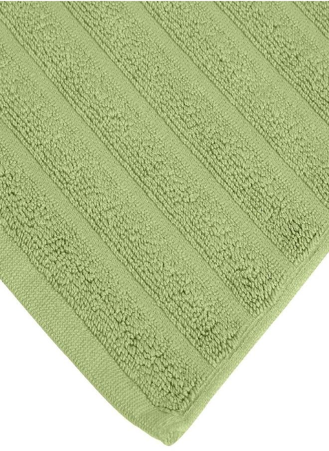 Superior - Superior Striped Bath Mat 2-Pack, 100% Combed Cotton, Luxury Spa Ribbed Texture, Durable and Washable Bathroom Mats - Terrace Green, 22" x 35" each - Image 1