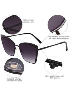 Cateye Sunglasses For Women Fashion Mirrored Lens Metal Frame Sj1086 With Matte Black Frame Gradient Grey Lens - pzsku/Z9F72CC15A81D1961A157Z/45/_/1718602687/055f8b21-b437-4c88-9085-61faca6cff8b