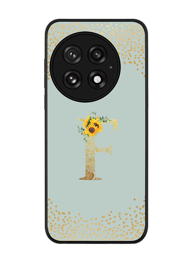 Stylizedd For OnePlus 13 5G Case,Slim fit Camera Protection, Shockproof Thin Phone cover  - Custom Floral Monogram - F  (Light Grey ) - Image 1