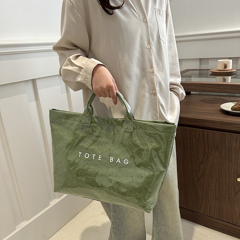 Dupont Paper Bag Tote Bag Jelly Bag Lazy Style Portable Large Bag Women'S Waterproof Large Capacity Shopping Bag For - Image 5