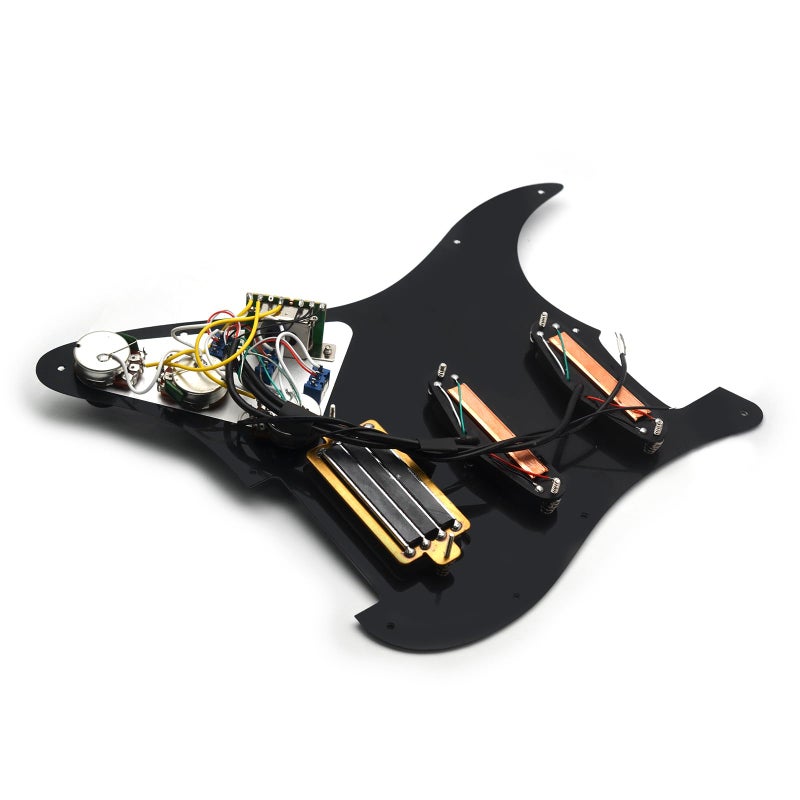 MAXCHEER SSH-Coil Splitting Electric Guitar Pickguard Two Mini Humbucker + ONE 4 Coil Pickup High Output-(9K/9K/18K) Loaded Prewired Scratchplate (Abalone Pearl, SSH) - Image 5
