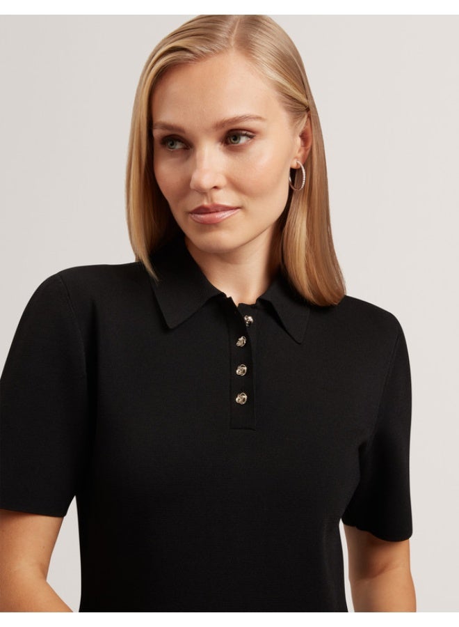 Ted Baker Mini Short Sleeve Knitted Polo Dress - Image 5