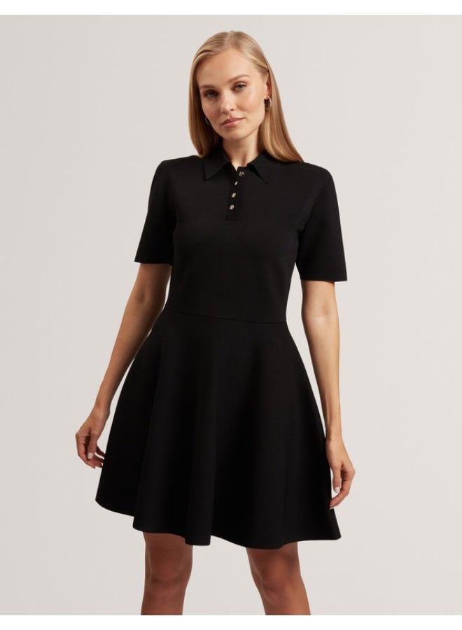 Ted Baker Mini Short Sleeve Knitted Polo Dress - Image 1