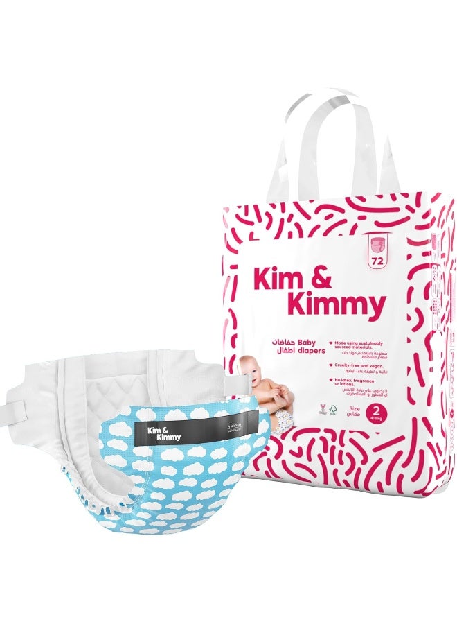 كيم آند كيمي حفاضات كيم آند كيمي مقاس 2 ، 4-8 كجم ، عدد 72 - Image 1