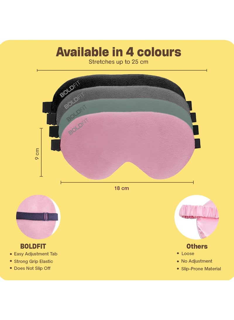 BOLDFIT Super Soft Silk Blind Fold Eye Mask For Smooth and Comfortable Sleep With Adjustable Strap  - Image 5