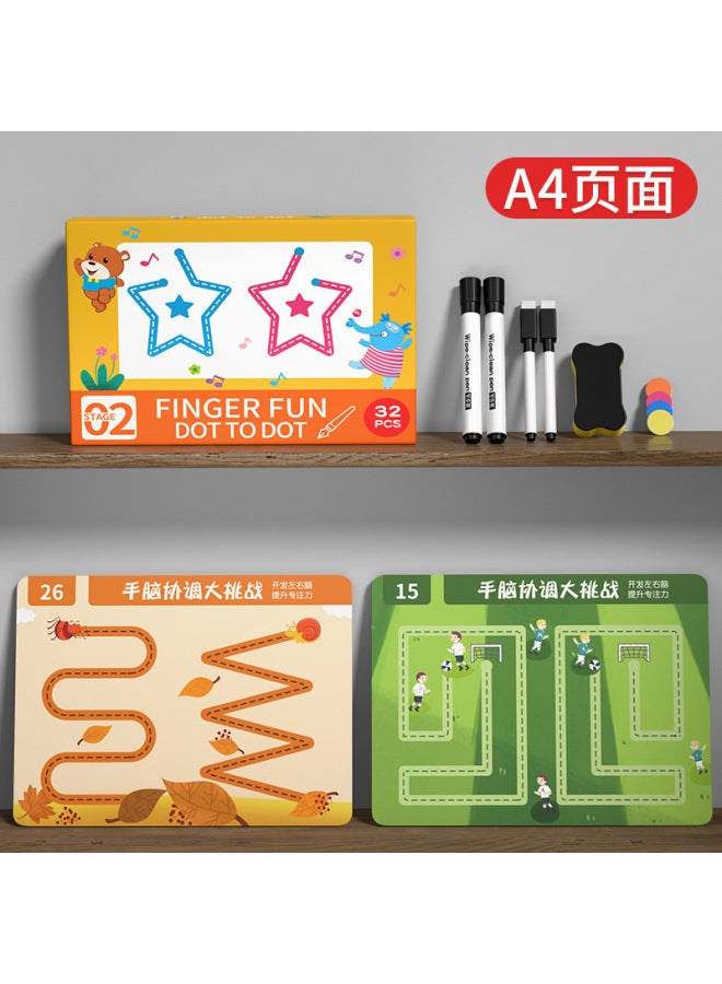 Pen Control Training Kindergarten Children Erasable To Write 2-year-old And 4-year-old Early Education Enlightening Card Pen Maneuver Attentional Toy - Image 1