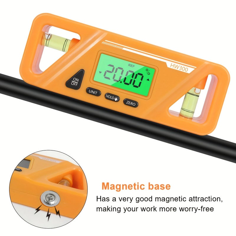 Yellow Digital Protractor Inclinometer Angle Measuring Gauge Magnetic 90 Degree - Image 4