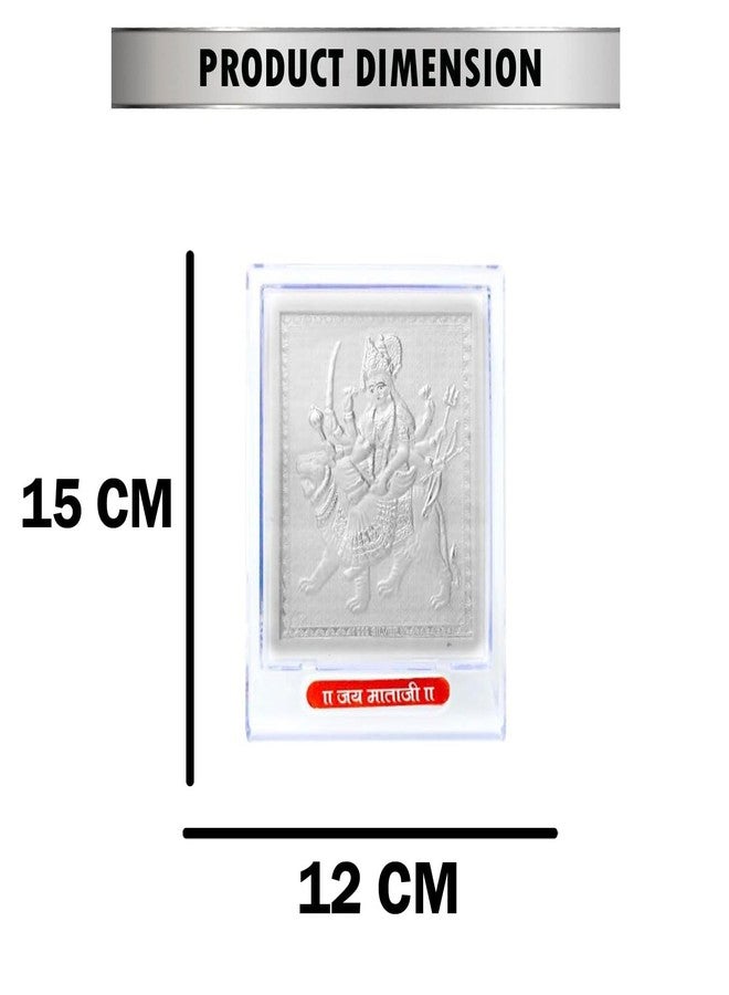 SHIJPIK 999 Pure Silver 15x12cm Ambe maa Frame, Home Decor, Silver Frame of Gods, Suitable to Store in Pooja Room, Office, Home/Best for Gifting/Ambe maa- Pack of 1 - VIS0094 - Image 2
