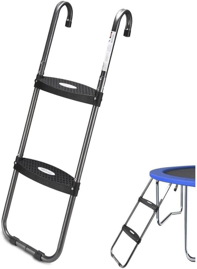 HBTower Trampoline Ladder with Horizontal and Wide Steps, Universal Hook, UV Treated Steel, 220 lbs Capacity Trampoline Accessories for Children Kids - Image 1
