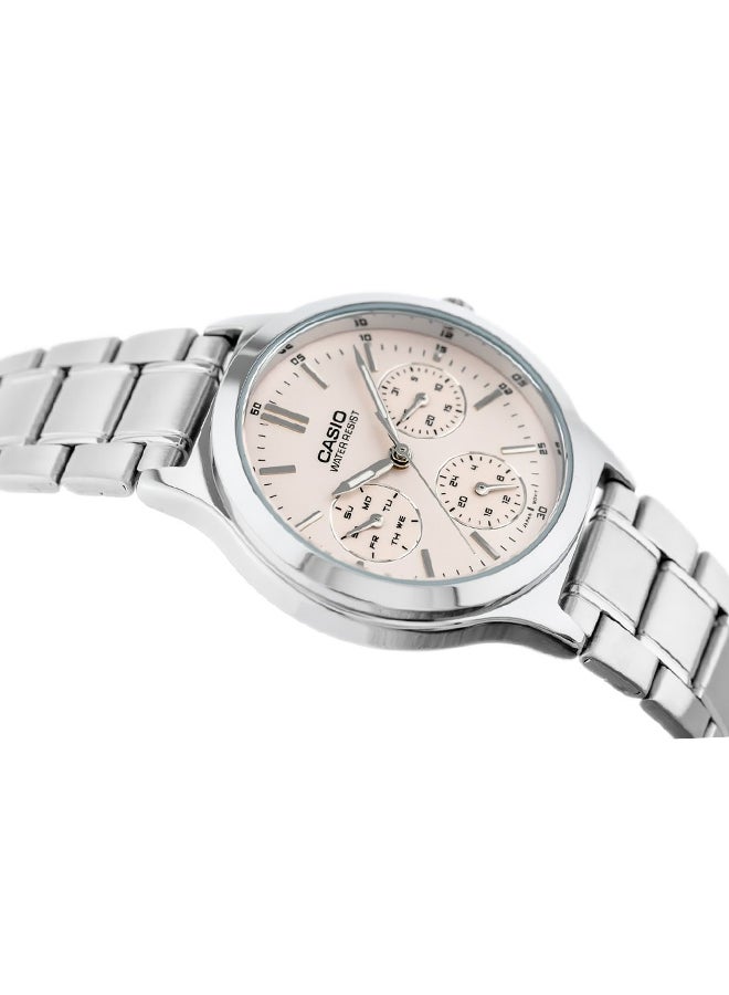 CASIO Women Enticer Water Resistant Analog Watch LTP-V300D-4A - 38 mm - Silver - Image 4