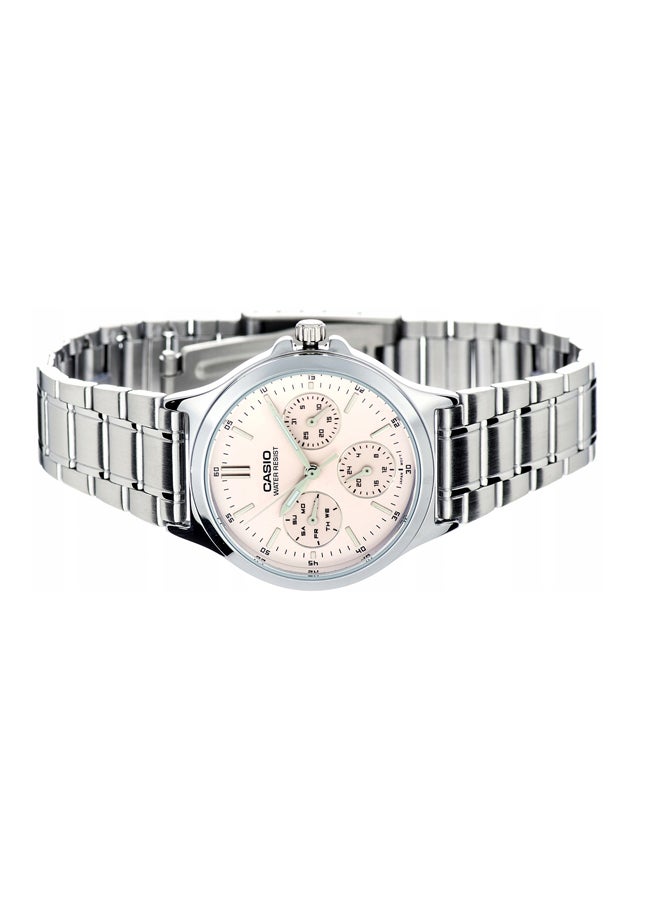 CASIO Women Enticer Water Resistant Analog Watch LTP-V300D-4A - 38 mm - Silver - Image 5