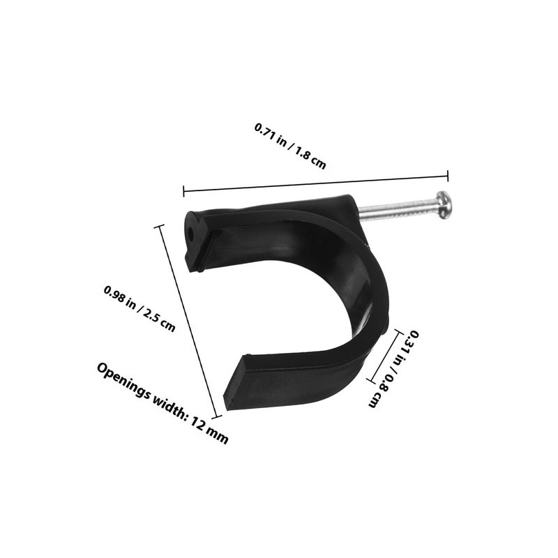 100Pcs 12mm Black Plastic Half Clamp Pipe Brackets for Plumbing and Cable Management - Image 3