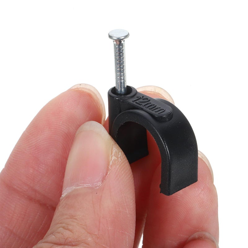 100Pcs 12mm Black Plastic Half Clamp Pipe Brackets for Plumbing and Cable Management - Image 5