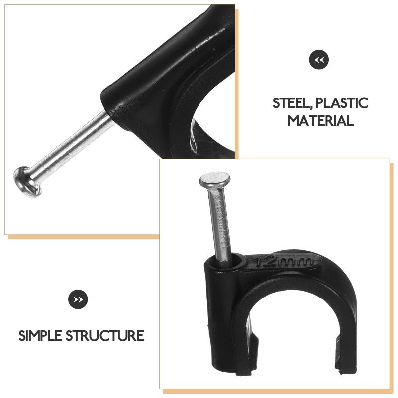 100Pcs 12mm Black Plastic Half Clamp Pipe Brackets for Plumbing and Cable Management - Image 4