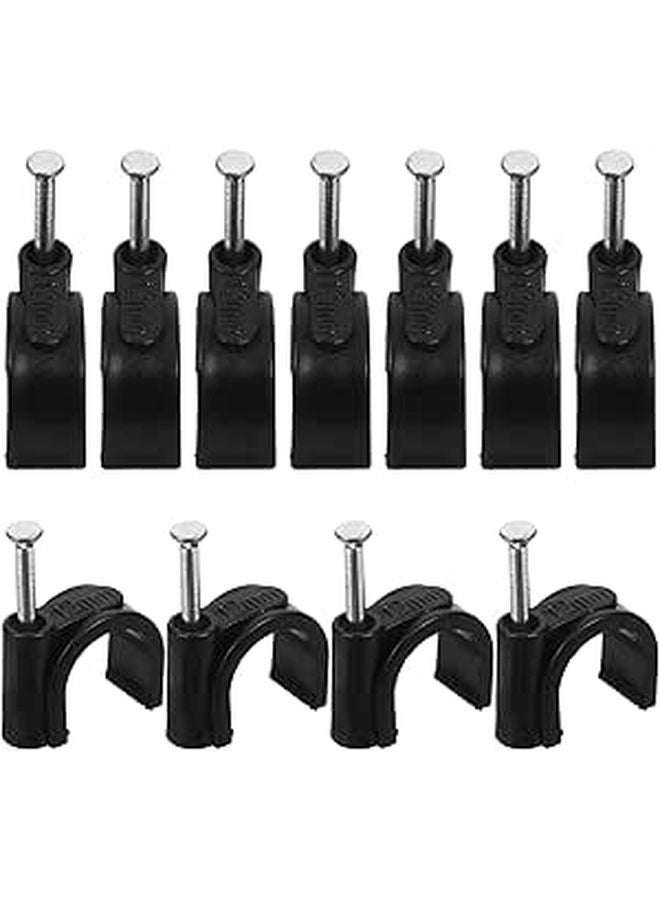 100Pcs 12mm Black Plastic Half Clamp Pipe Brackets for Plumbing and Cable Management - Image 1