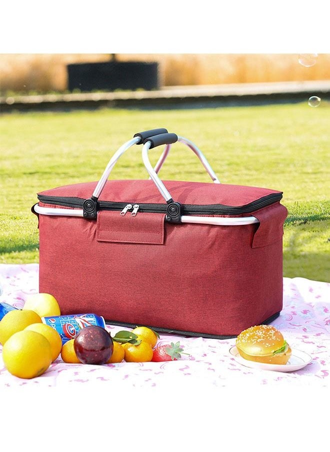 ZCM-HAPPY Outdoor Thermal Insulation Picnic Basket Foldable Portable Storage Basket  - Image 2
