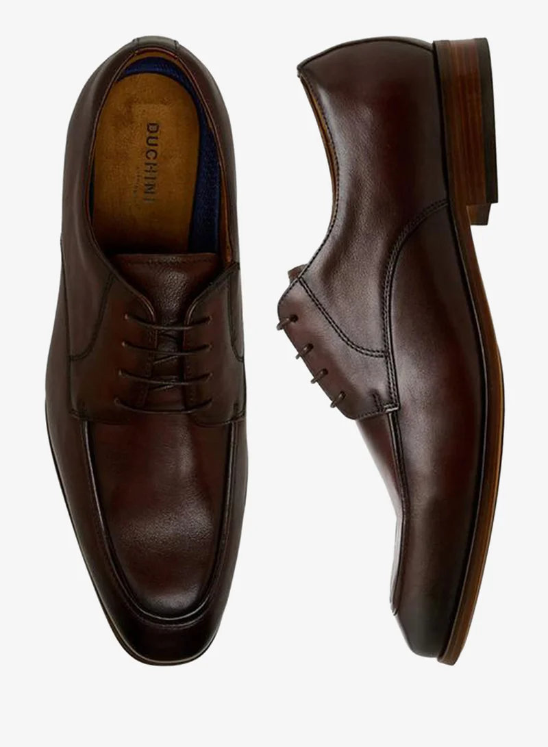 DUCHINI Men Lace-Up Leather Derby Shoes