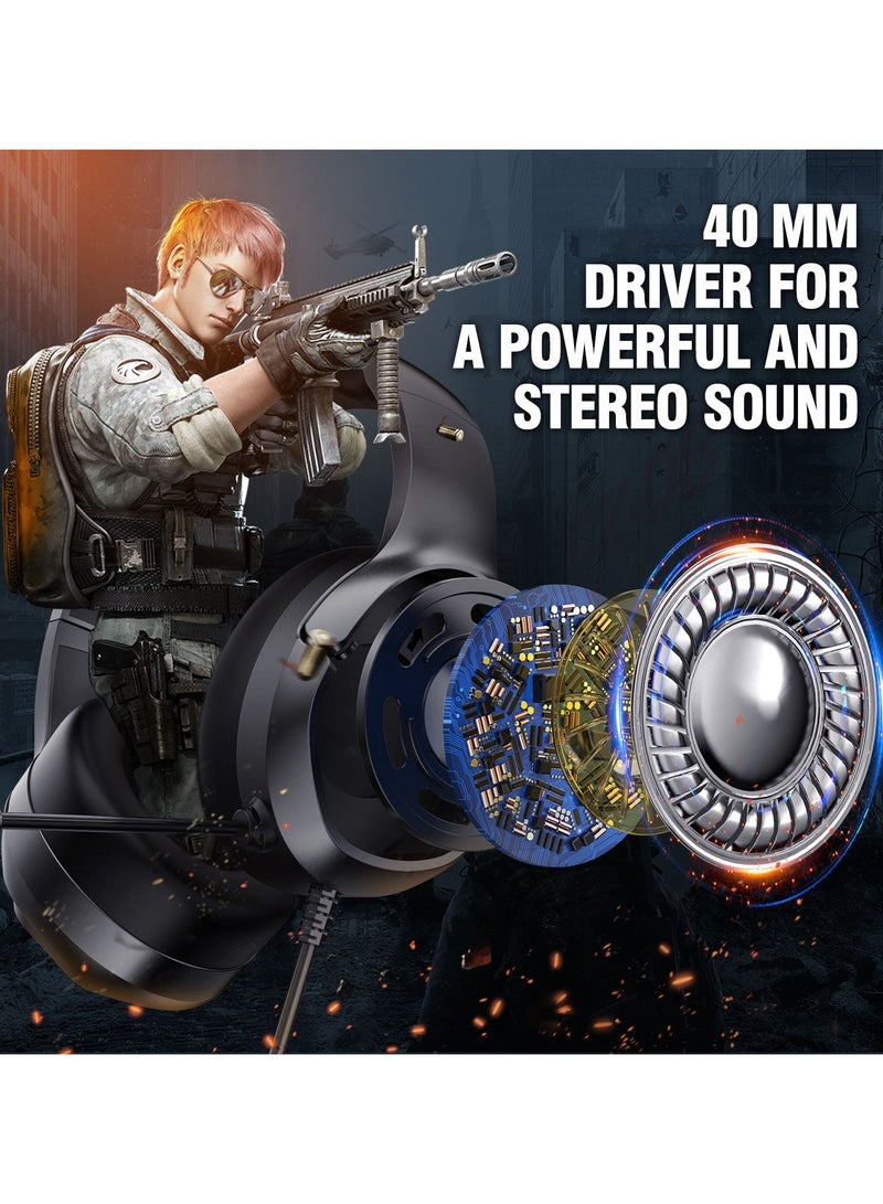 أونيكوما X2 سماعة الألعاب RGB ضوء 40 مم سائق ثلاثية الأبعاد ستيريو الصوت المحيطي إلغاء الضوضاء ميكروفون لجهاز PS3/4 Xbox PC - Image 2